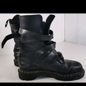 Dr. Martens Black Leather Strapped Combat Boots